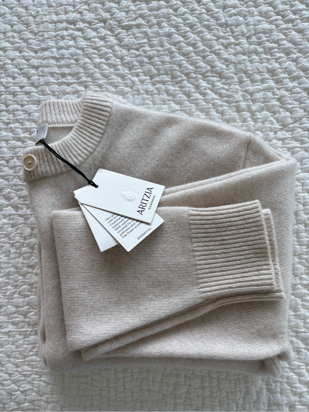 Aritzia Essential Cashmere Cardigan - New - Heather Oat